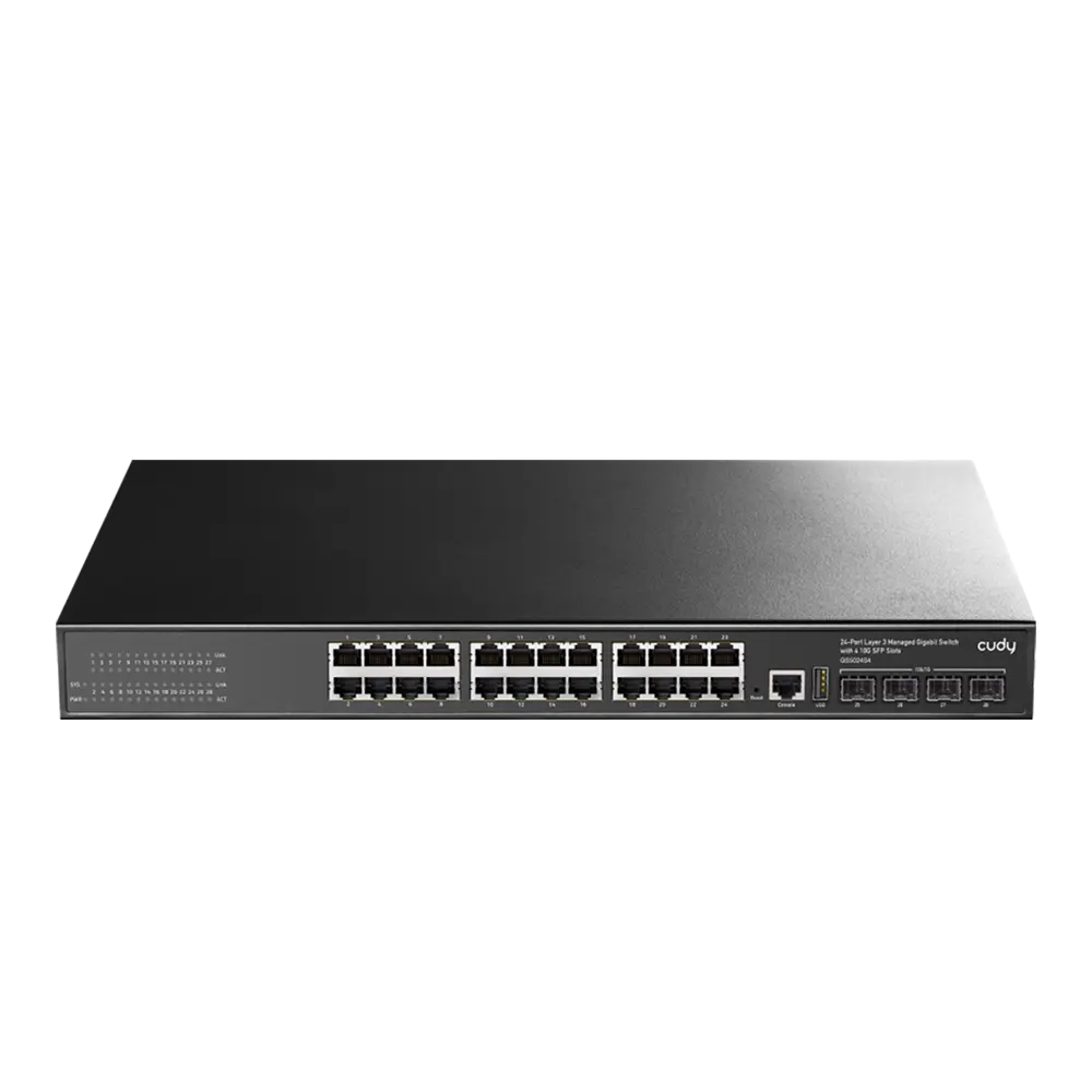 24-Port Layer 3 Managed Gigabit Switch with 4 10G SFP Slots