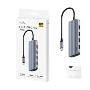 Cudy 6-In-1 HDMI 4K USB-C Hub UH500